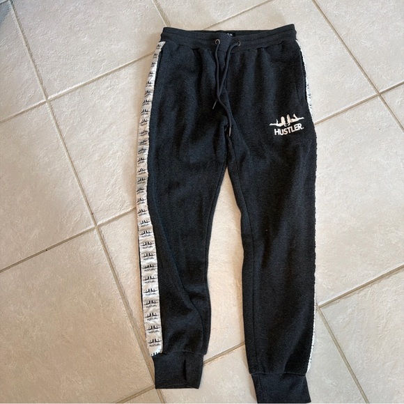 Hustler Hollywood Other - Hustler Hollywood Black Joggers with Logo Stripe Size L
